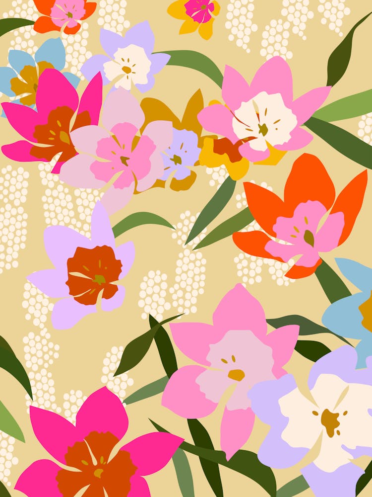 Colorful Summer Flowers Yellow