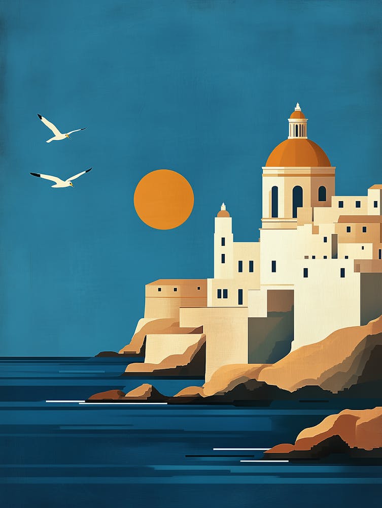 A Minimalist Poster Of Malta