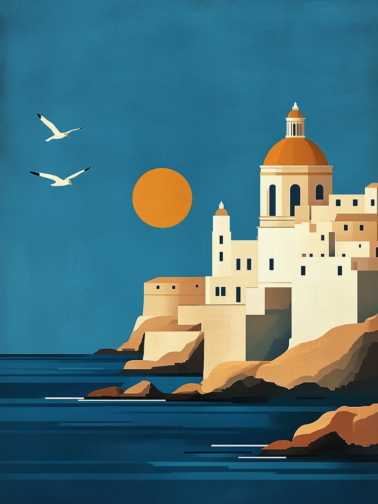 A Minimalist Poster Of Malta