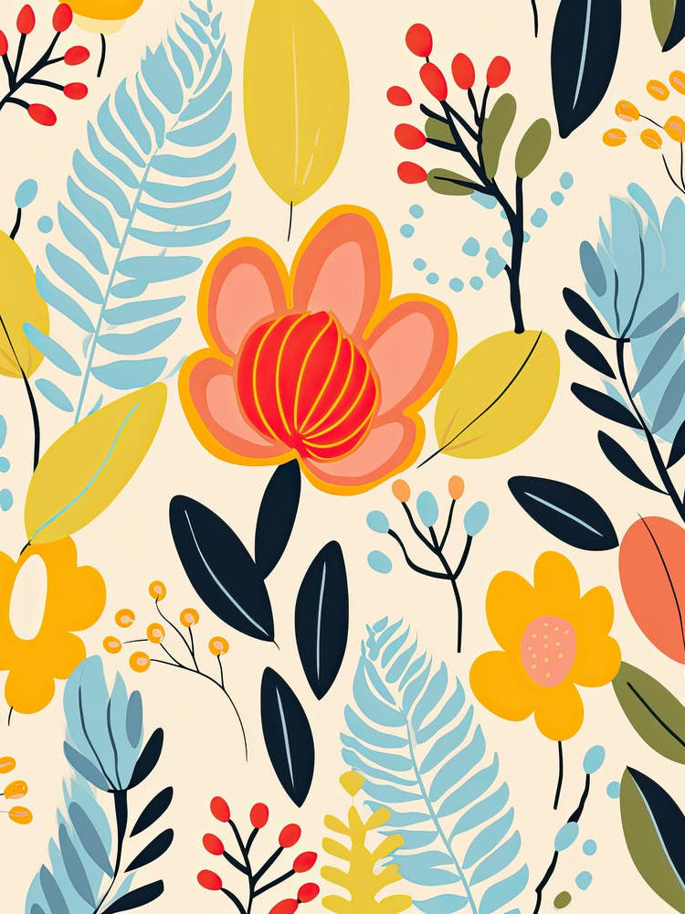 Petal Waltz; Matisse Style Vibrant Ballet