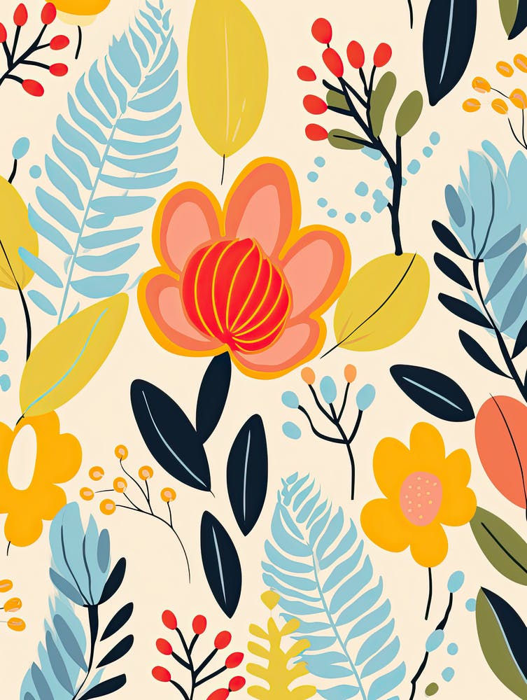 Petal Waltz; Matisse Style Vibrant Ballet