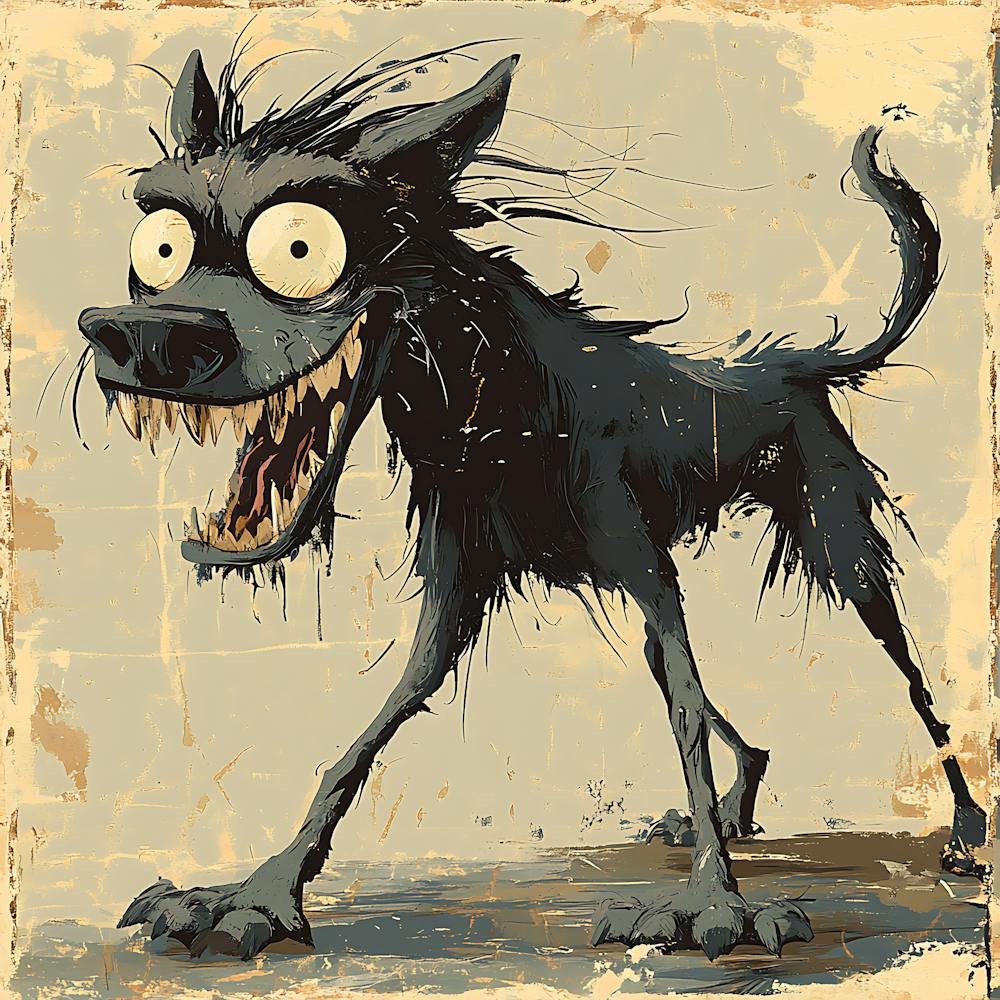 Vintage 80s Nightmarish Dog 3