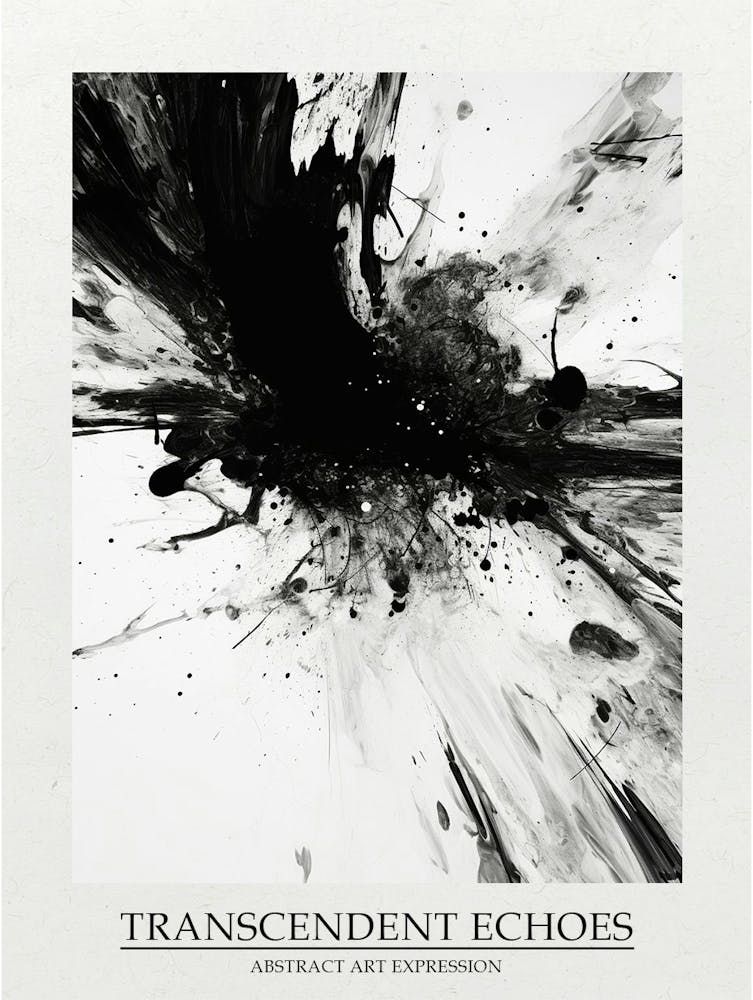 Transcendent Echoes Abstract Black And White 8 Poster