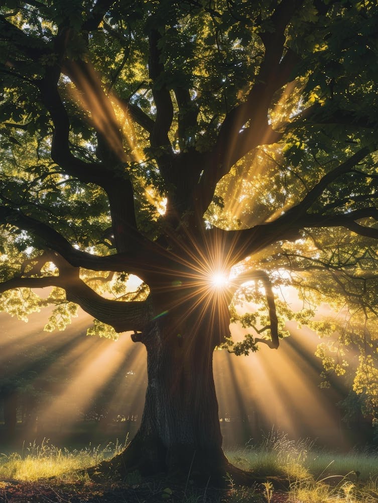 Sunbeams Through A Tree 1