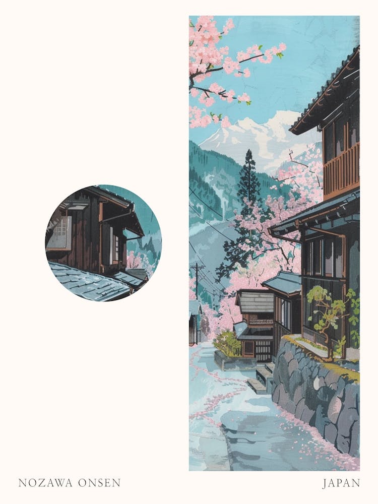 Nozawa Onsen Japan 2 Cut Out Travel Poster