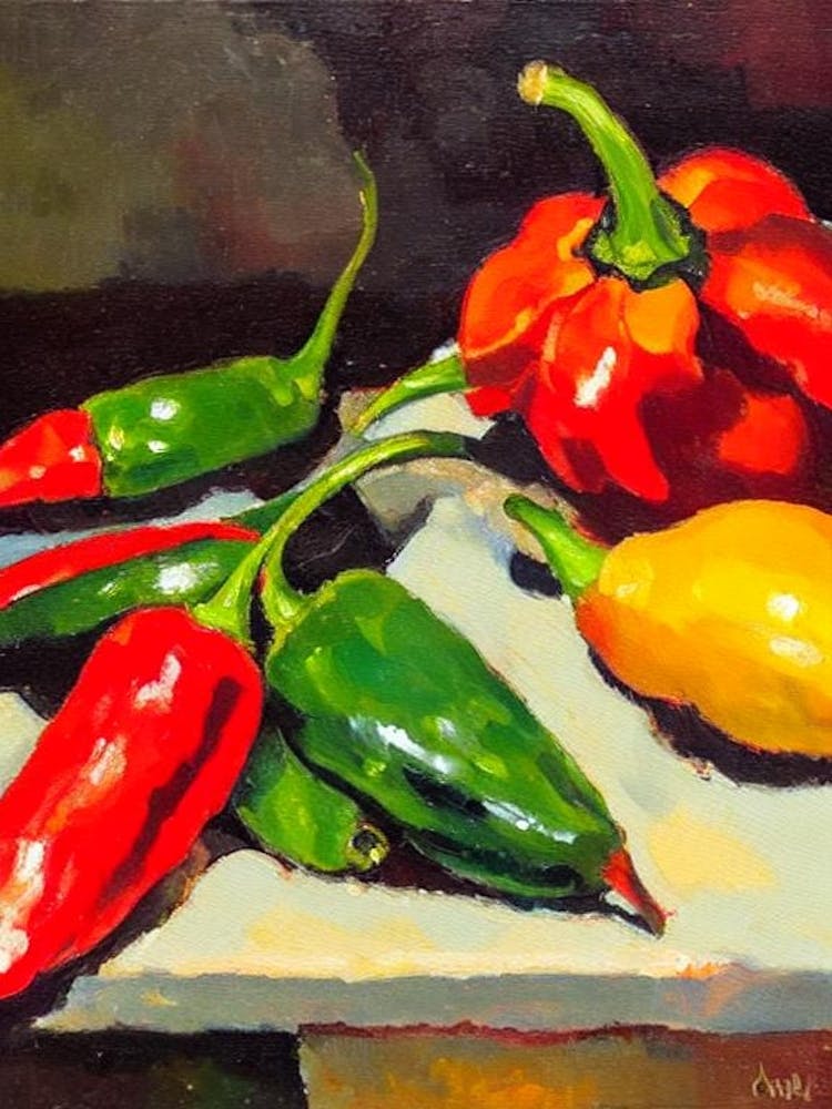 Chili Pepper 3 Cezanne Style vegetable
