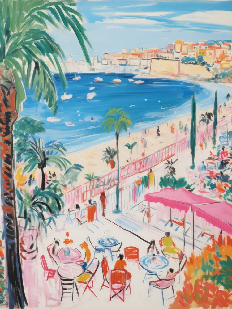 Gallipoli, Puglia   Italy Beach Club Lido Watercolour 1