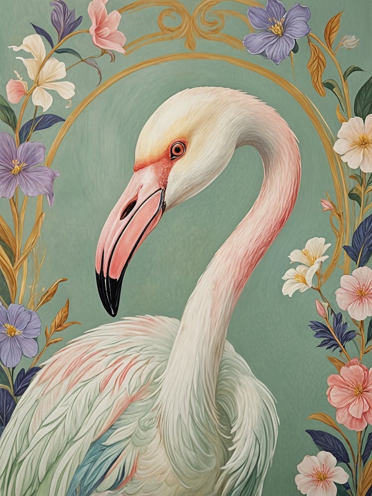 Pastel Tropical Flamingo