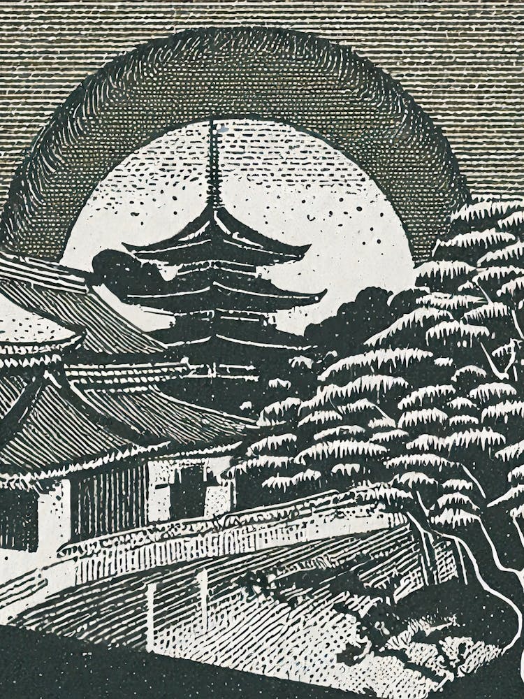 Kyoto Linocut
