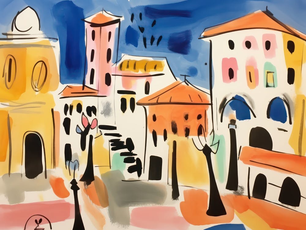 Padua Italy Cute Watercolour Illustration 4