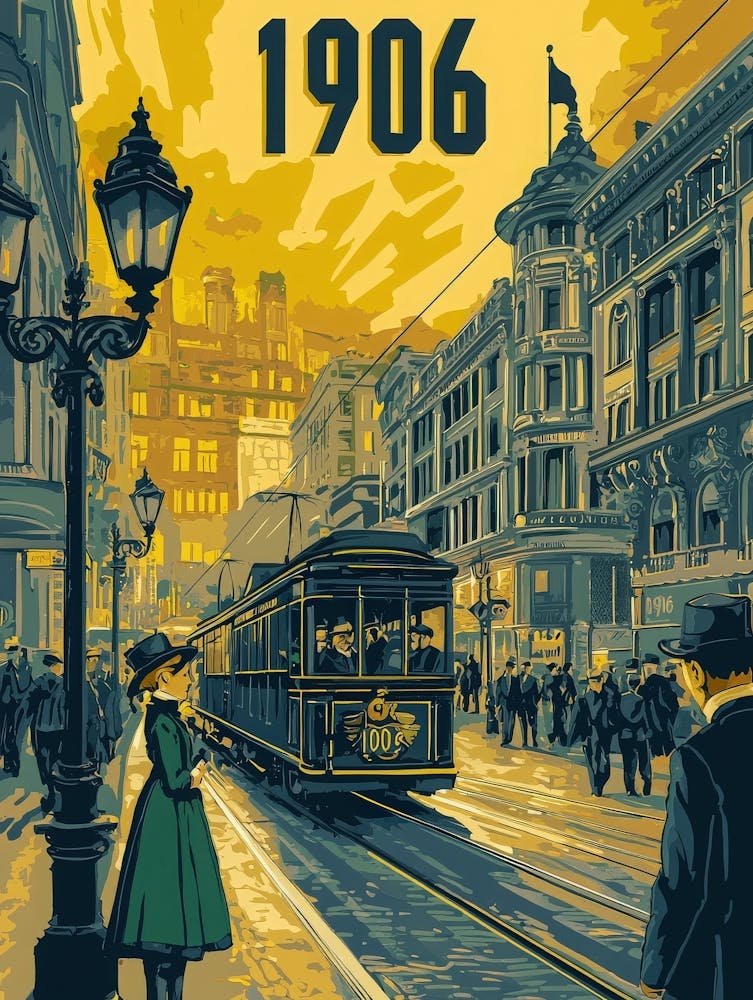 Aihrgdesign A Retro Travel Poster Of A Bustling 1906 City Str 60df6d6c Bfc2 4ba2 81fa 4df0e407d7e1 2