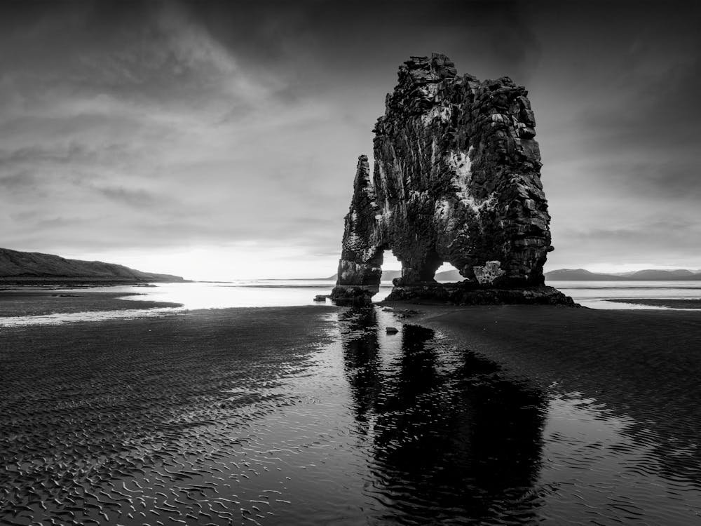 Black And White Rock Formation