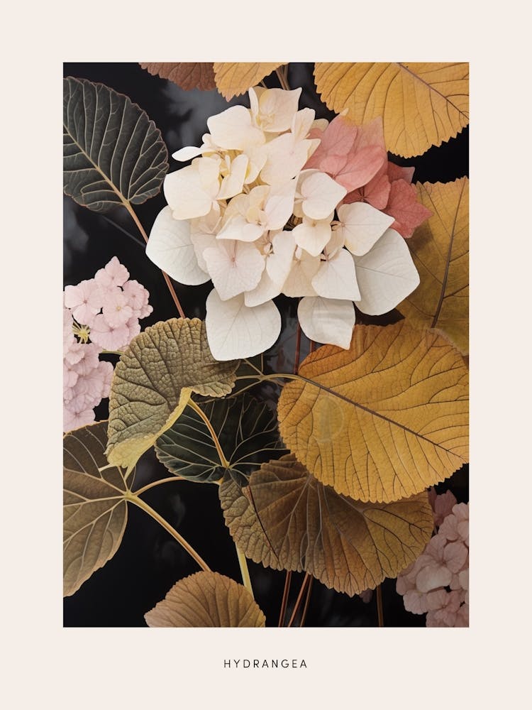 Blumenillustration Hortensie 1 Poster
