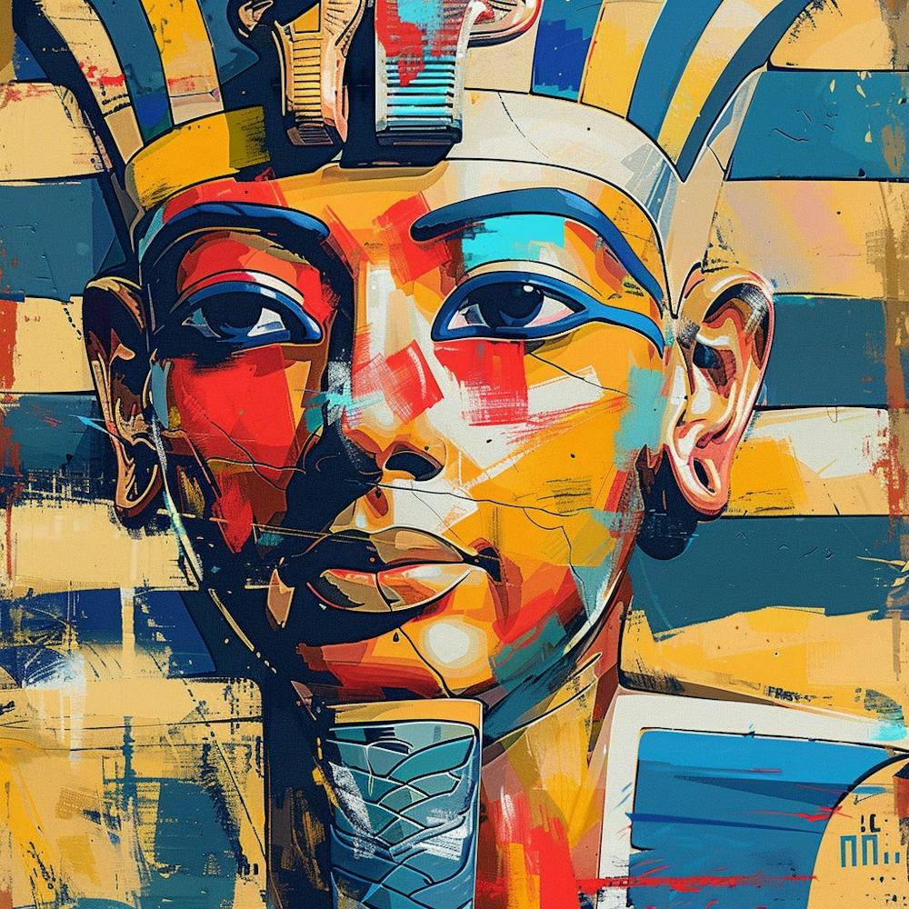 Khufu Pharao Egypt Ancient Oil Painting