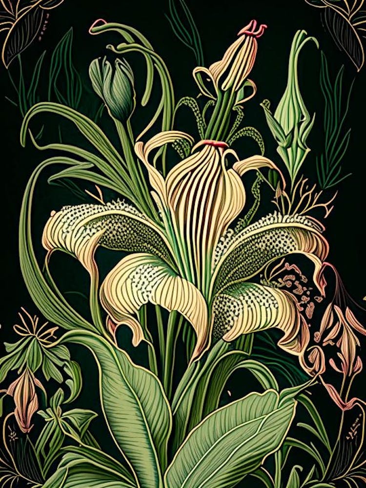 Lily Floral 3 Botanical Vintage Poster Flower