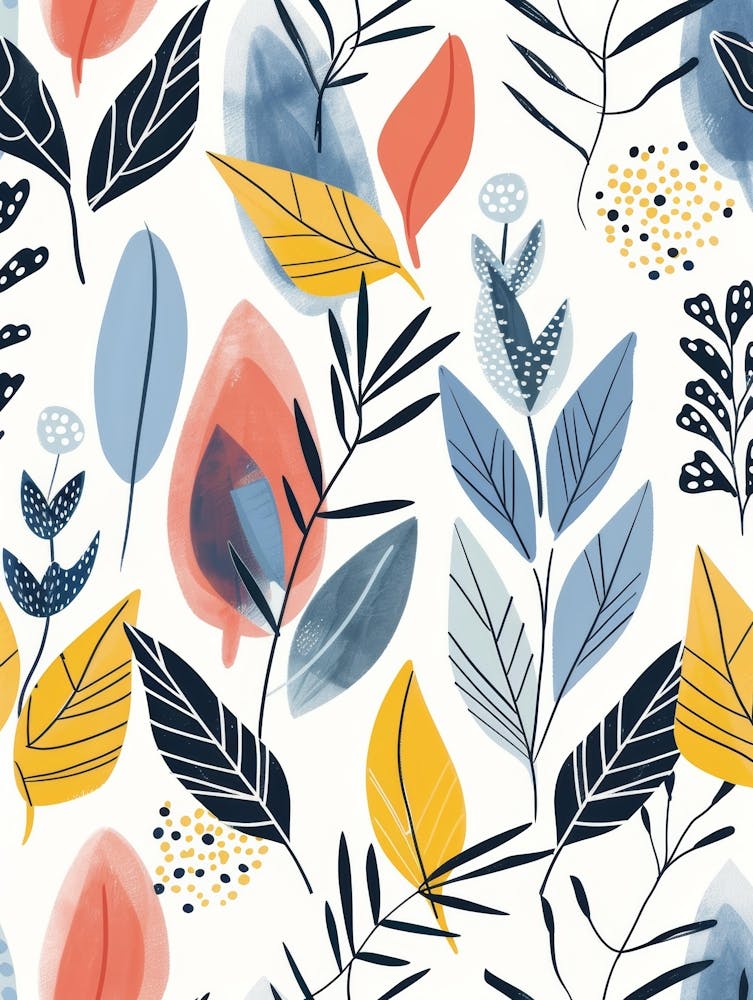 Watercolor Leaves Pattern 3