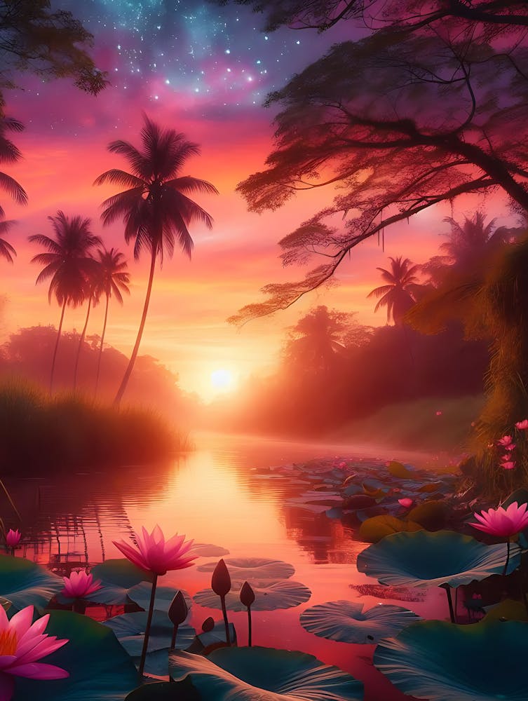 Beautiful Lotus Lake Landscape 2