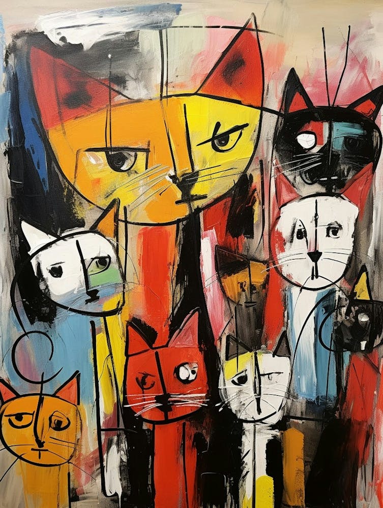 Cats Abstract Expressionism 1
