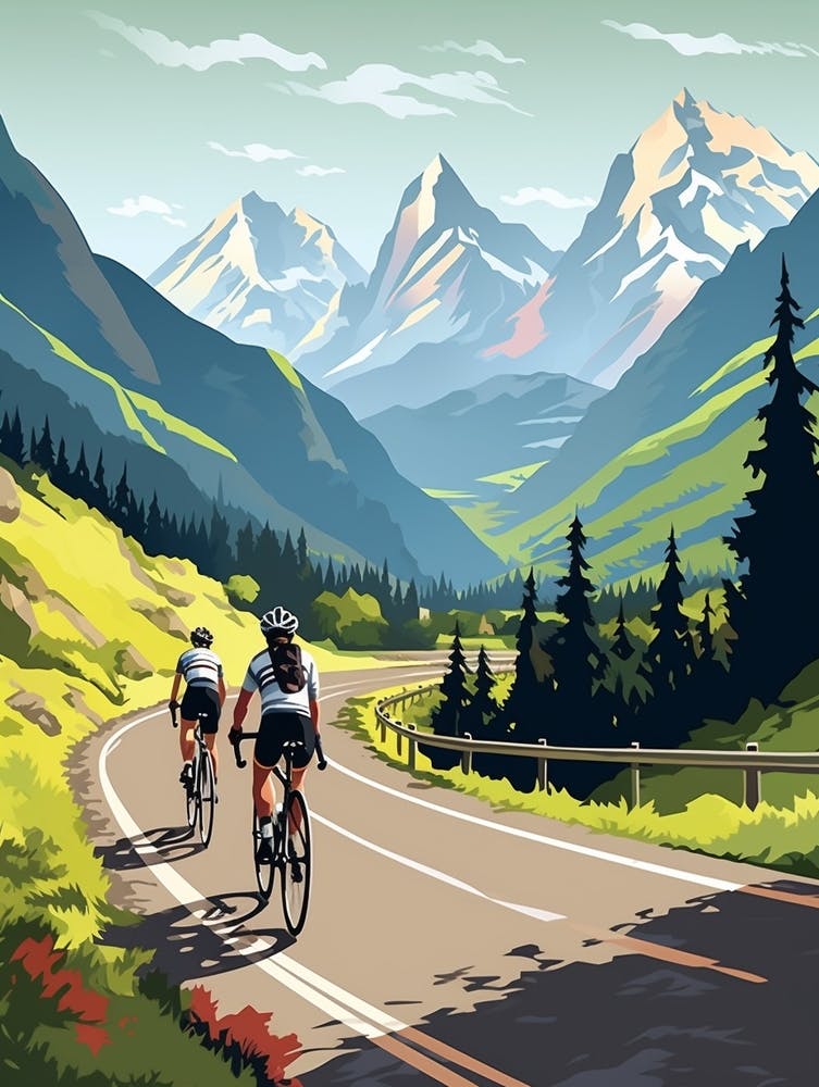 Tour De Mont Blanc France 13 Vintage Travel Illustration