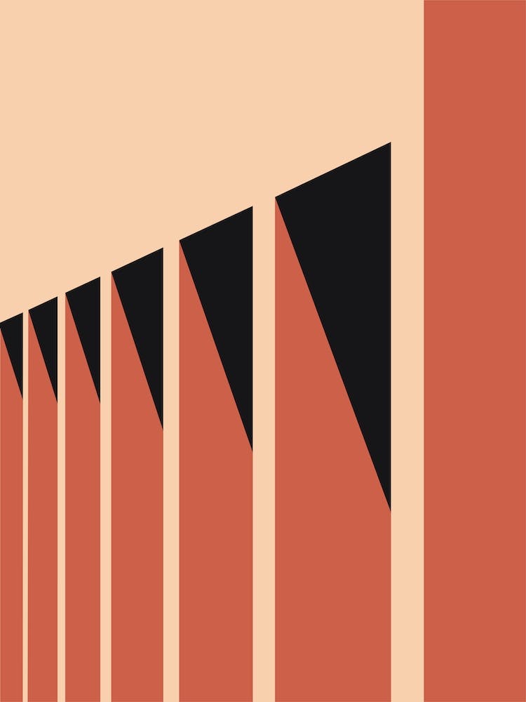 Bauhaus Architecture Sunset 1 Brick Red