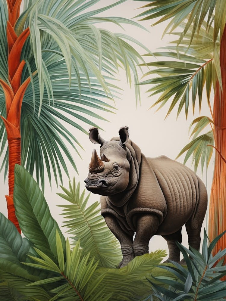 Rhinoceros 3 Tropical Animal Portrait