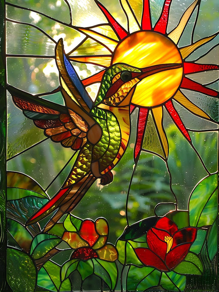 Hummingbird Stained Glass 3