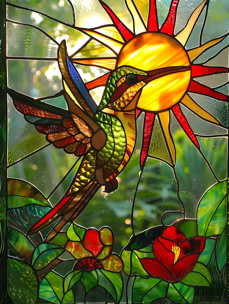 Hummingbird Stained Glass 3
