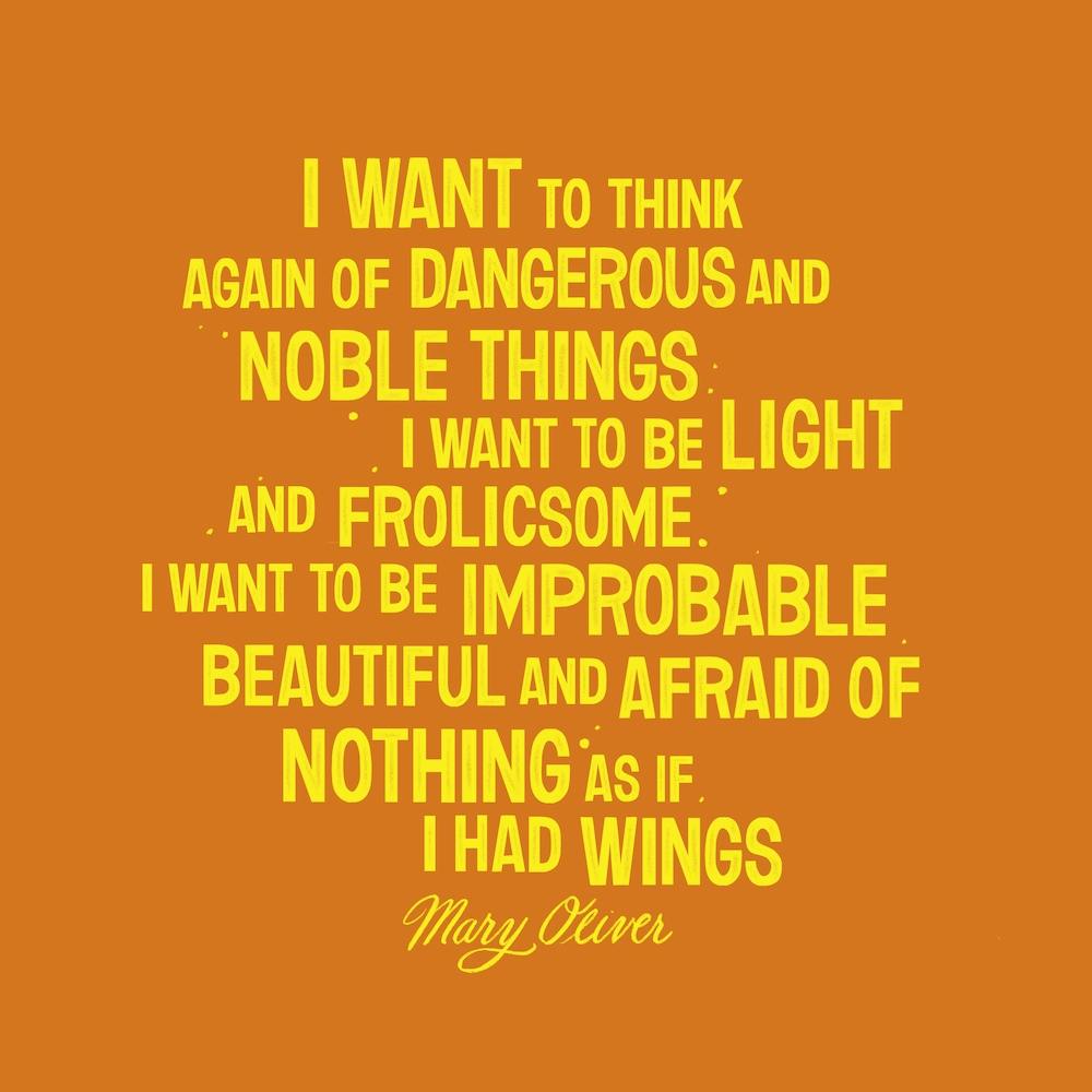 Mary Oliver Wings Square