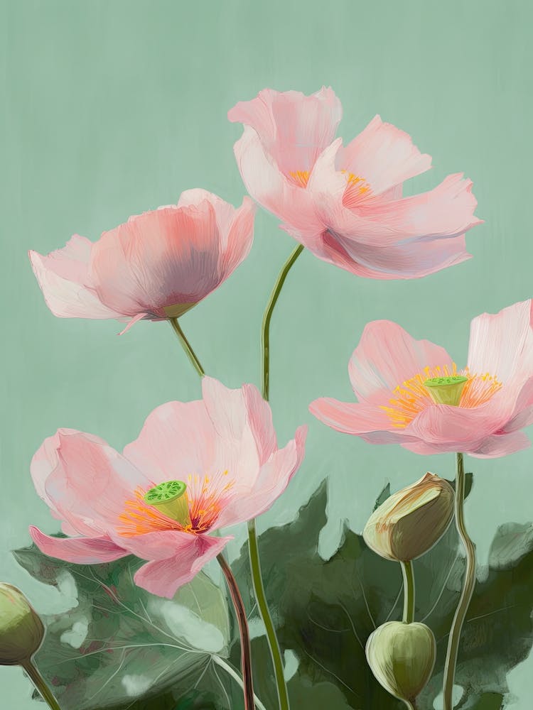 Lotus Flowers Acrylic Painting In Pastel Colours 9
