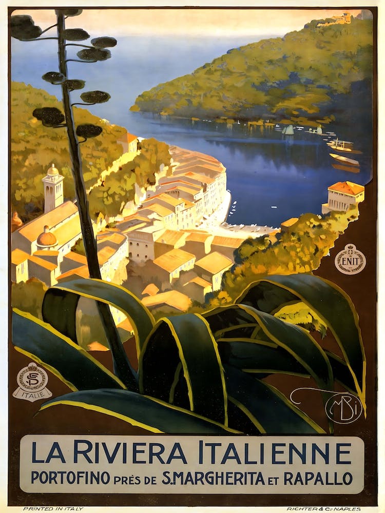 Vintage Italian Travel Poster, Dawn Hudson