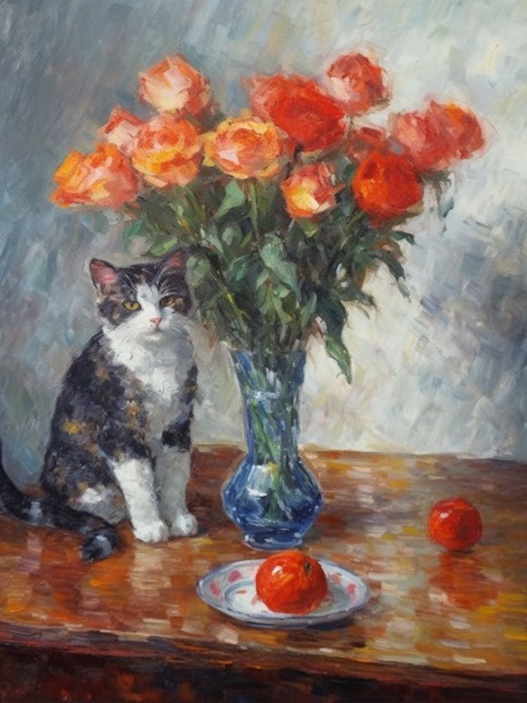 Carnations With A Cat 2
