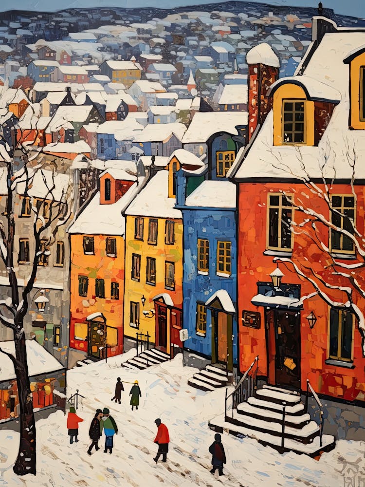Winterschnee Quebec City Canada Schneeillustration 3