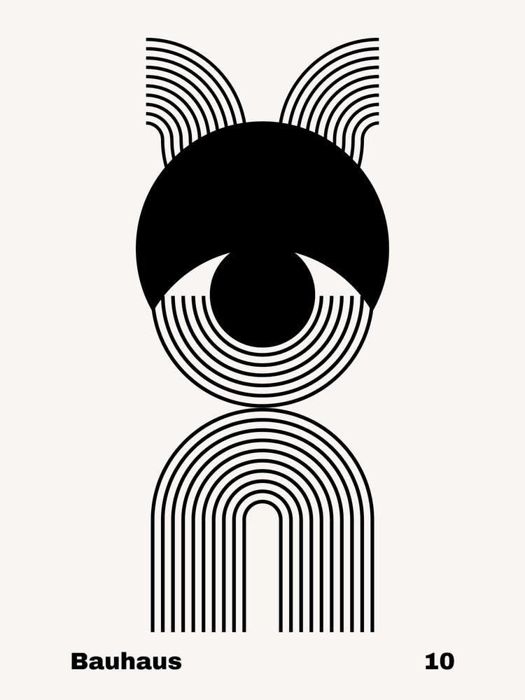 Geometric Bauhaus Poster B&W 10