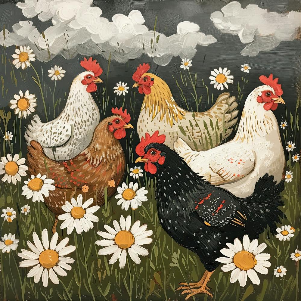 Chickens Fairycore Painting 1