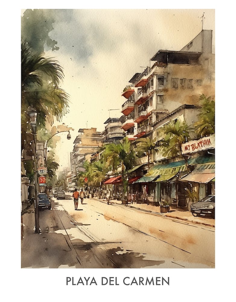 Playa del Carmen Mexico 2 Travel Poster