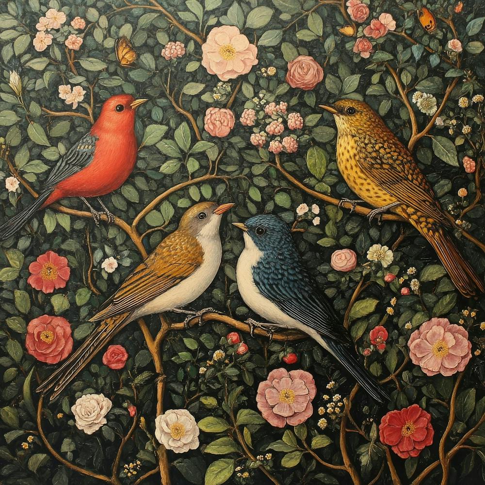 Birds In The Garden Art 1