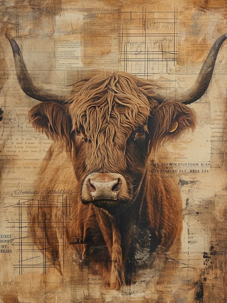 Retro Highland Cow Collage 2