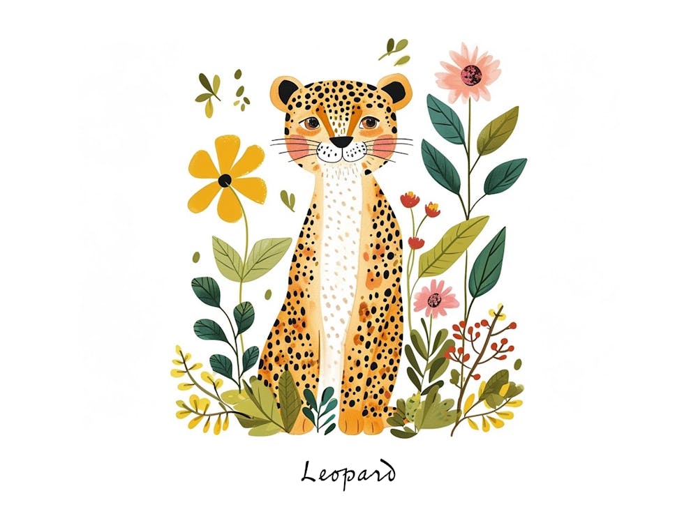 Little Floral Leopard 2 Poster