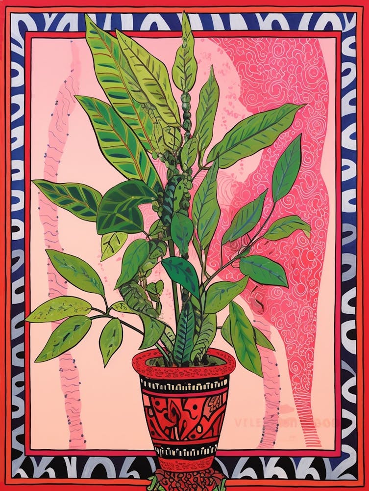 Pink And Red Plant Illustration Zz Plant Zamicro 2