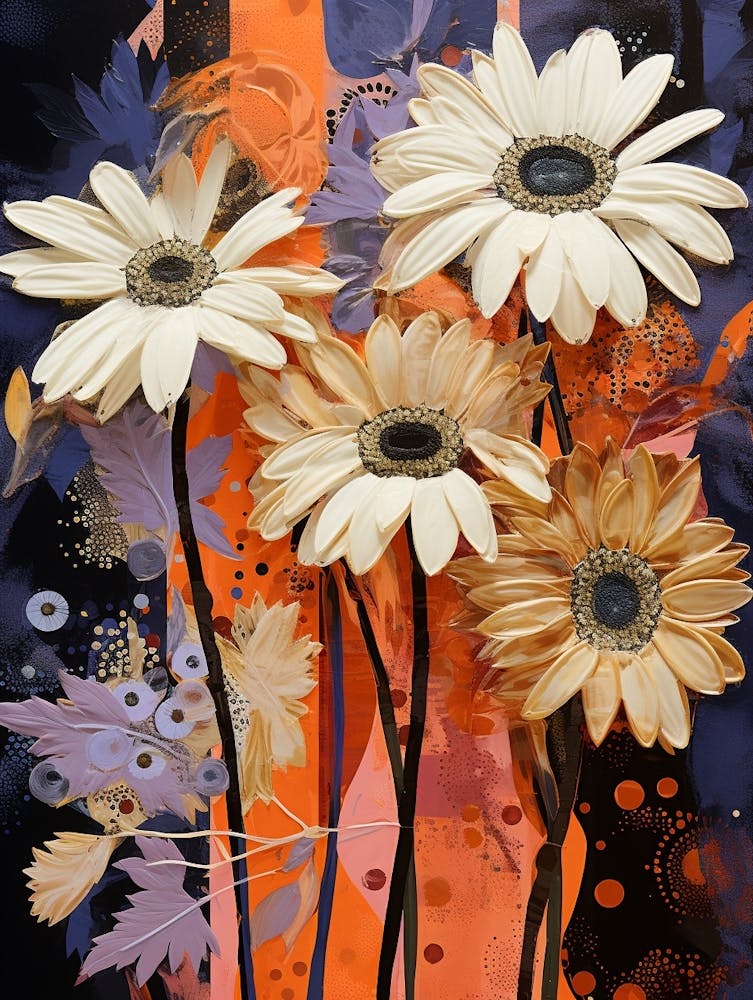 Fleurs Surréelles Marguerite 3 Peinture Florale