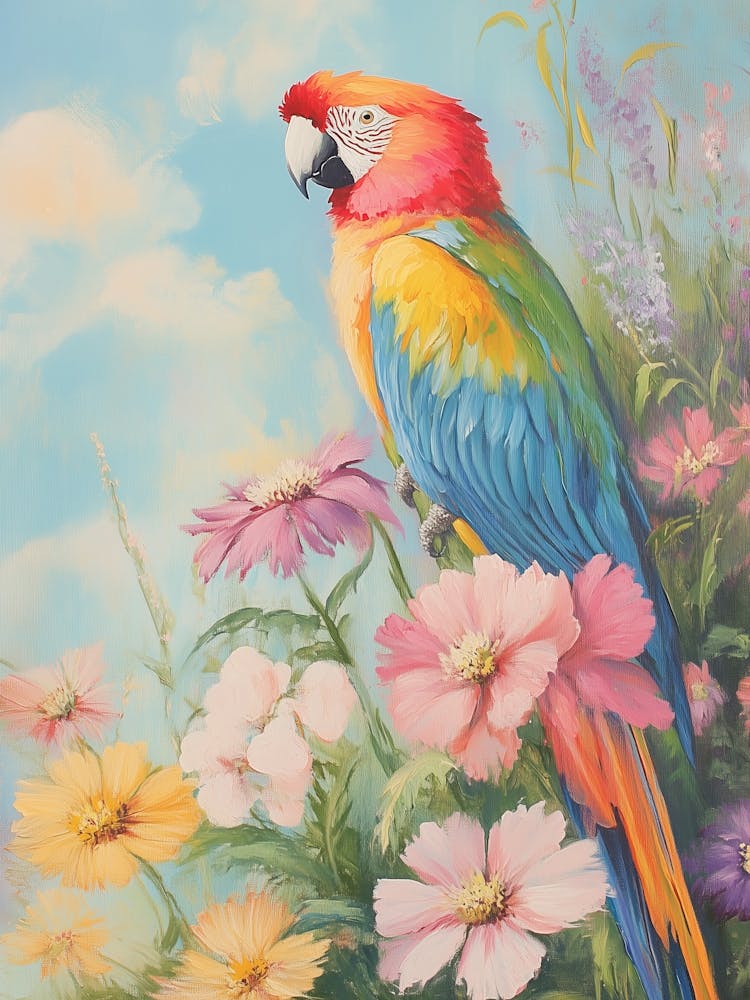 Parrot In Flowers