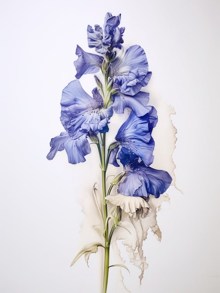 Gepresste Blumen Botanische Kunst Delphinium 2