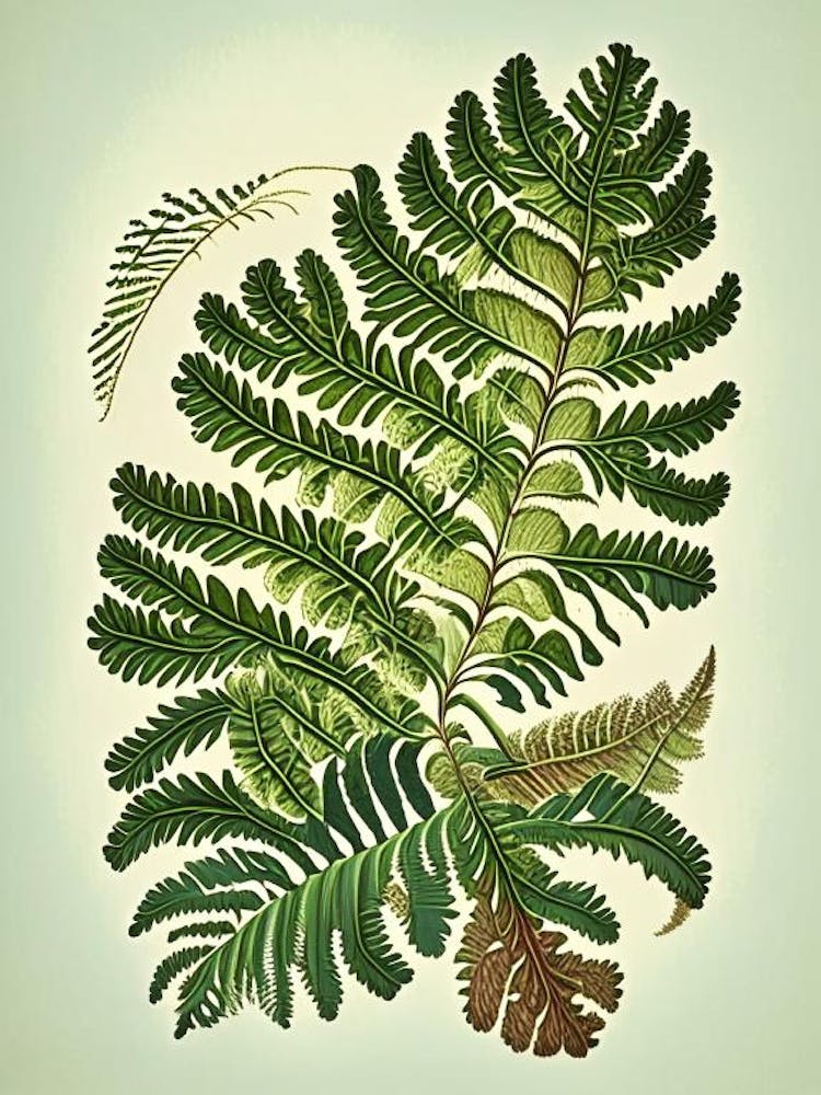Japanese Painted Fern 1 Vintage Botanical Poster