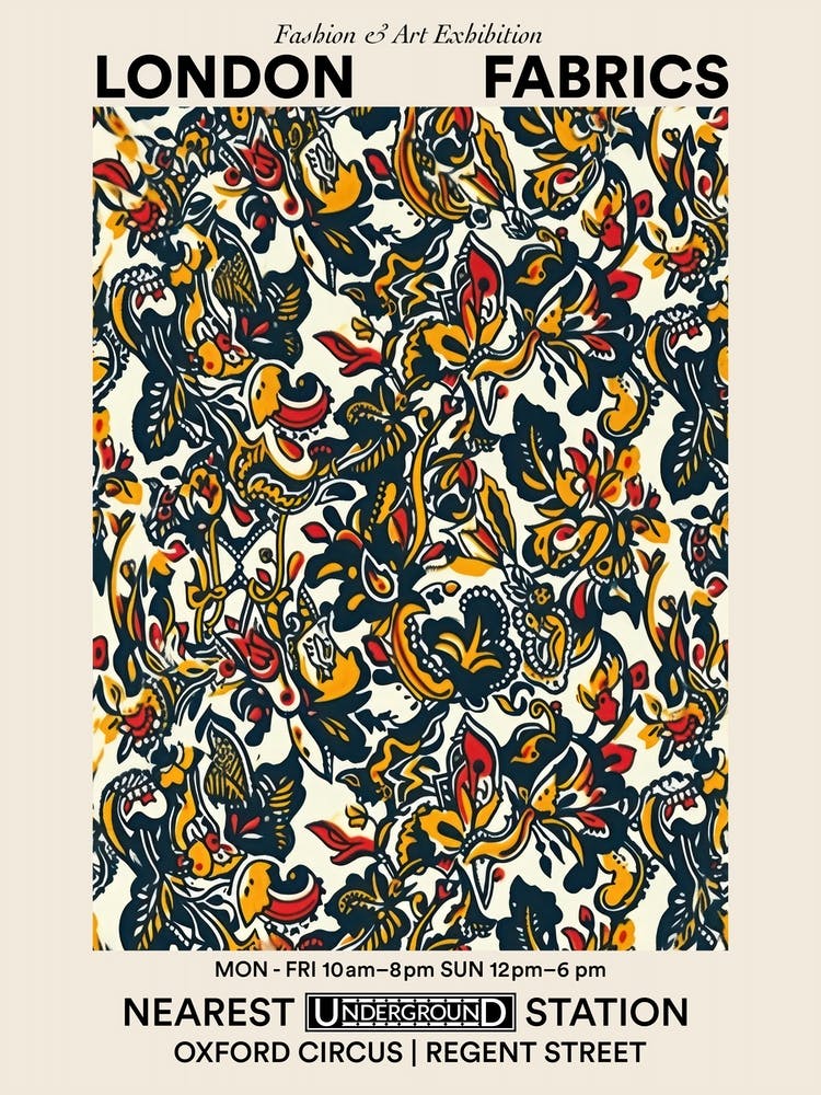 Poster Aster Amaze London Fabrics Floral Pattern 1