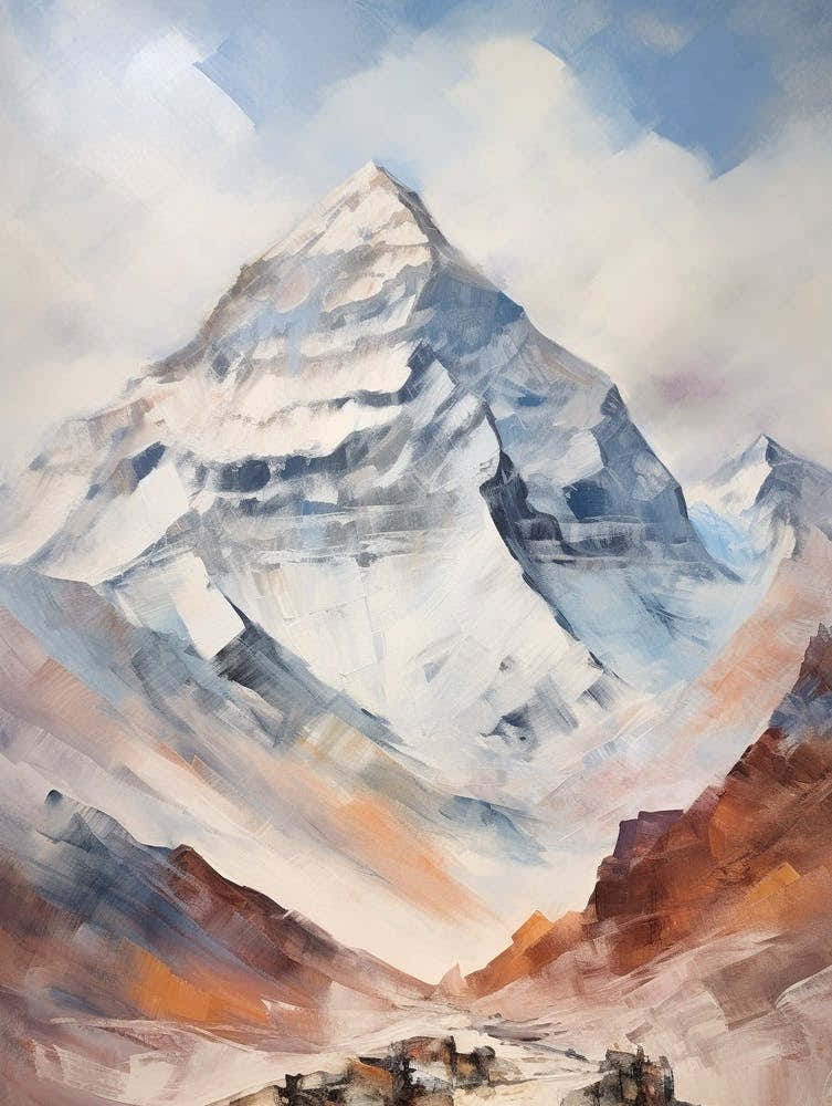 Mount Everest Nepal Tibet 5 Mountain Painting