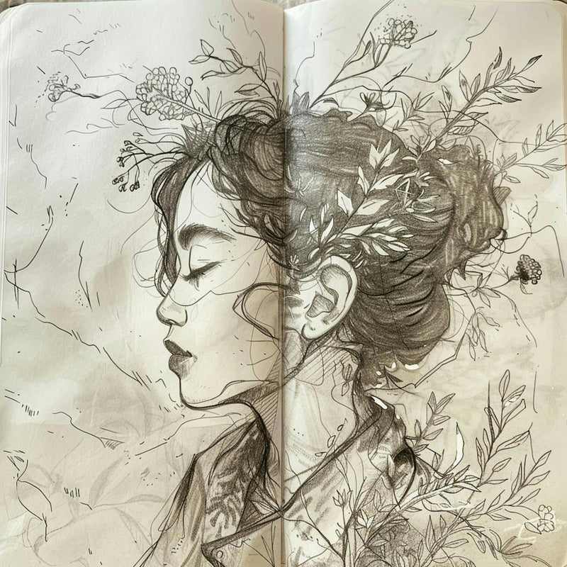 Asian Girl With Flowers