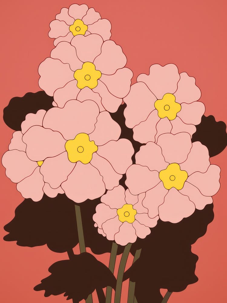 Primeln Blume Große Kühne Illustration 2