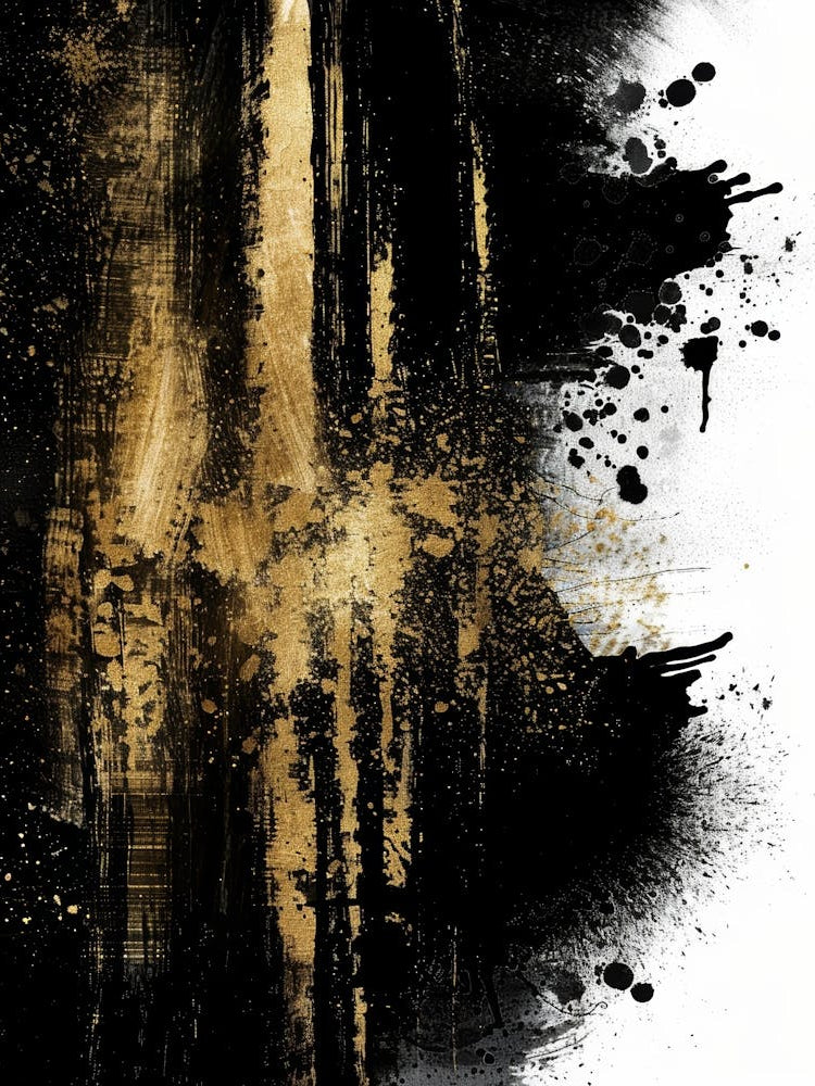 Abstract Black And Gold Painting 43