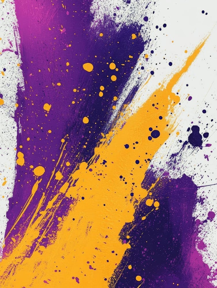 Purple And Yellow Paint Splatters