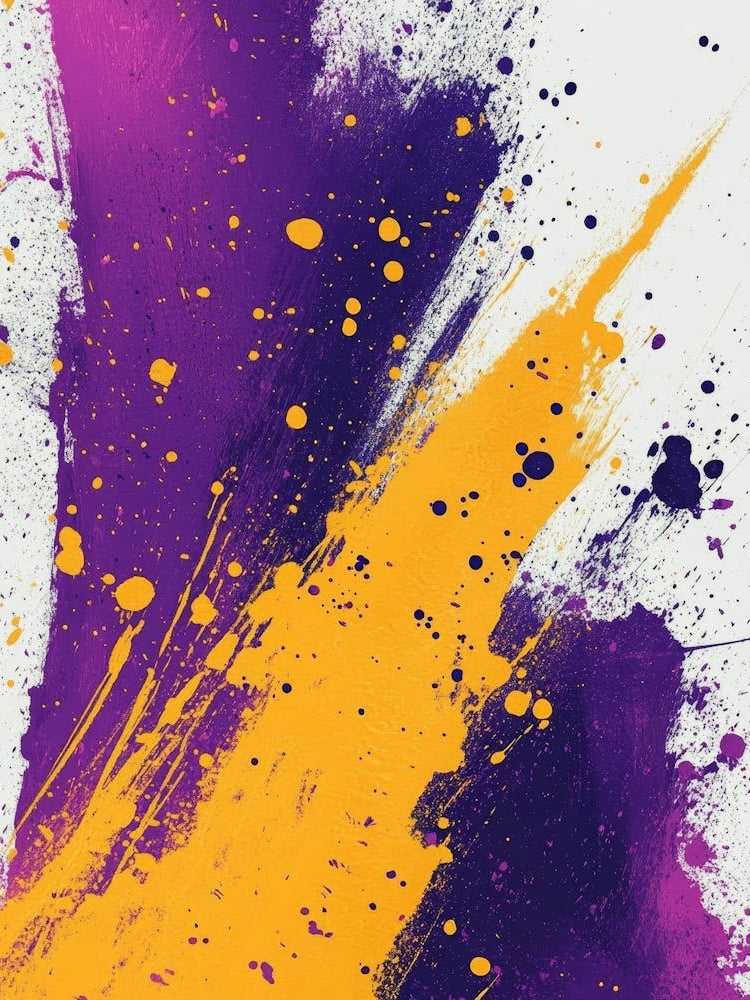 Purple And Yellow Paint Splatters